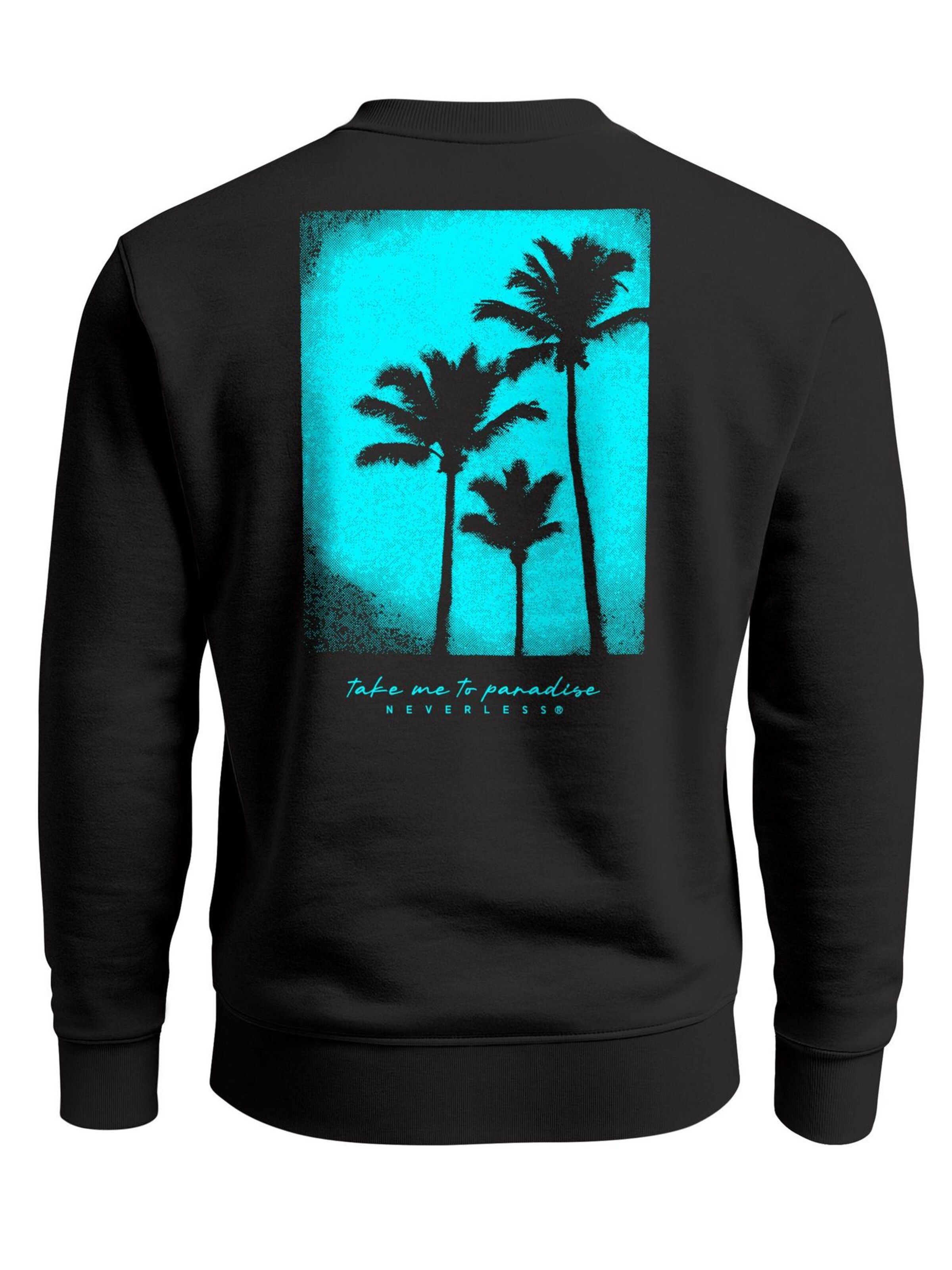 Neverless Sweatshirt 'Palms Beach'‌‌‌‌‌ in Schwarz