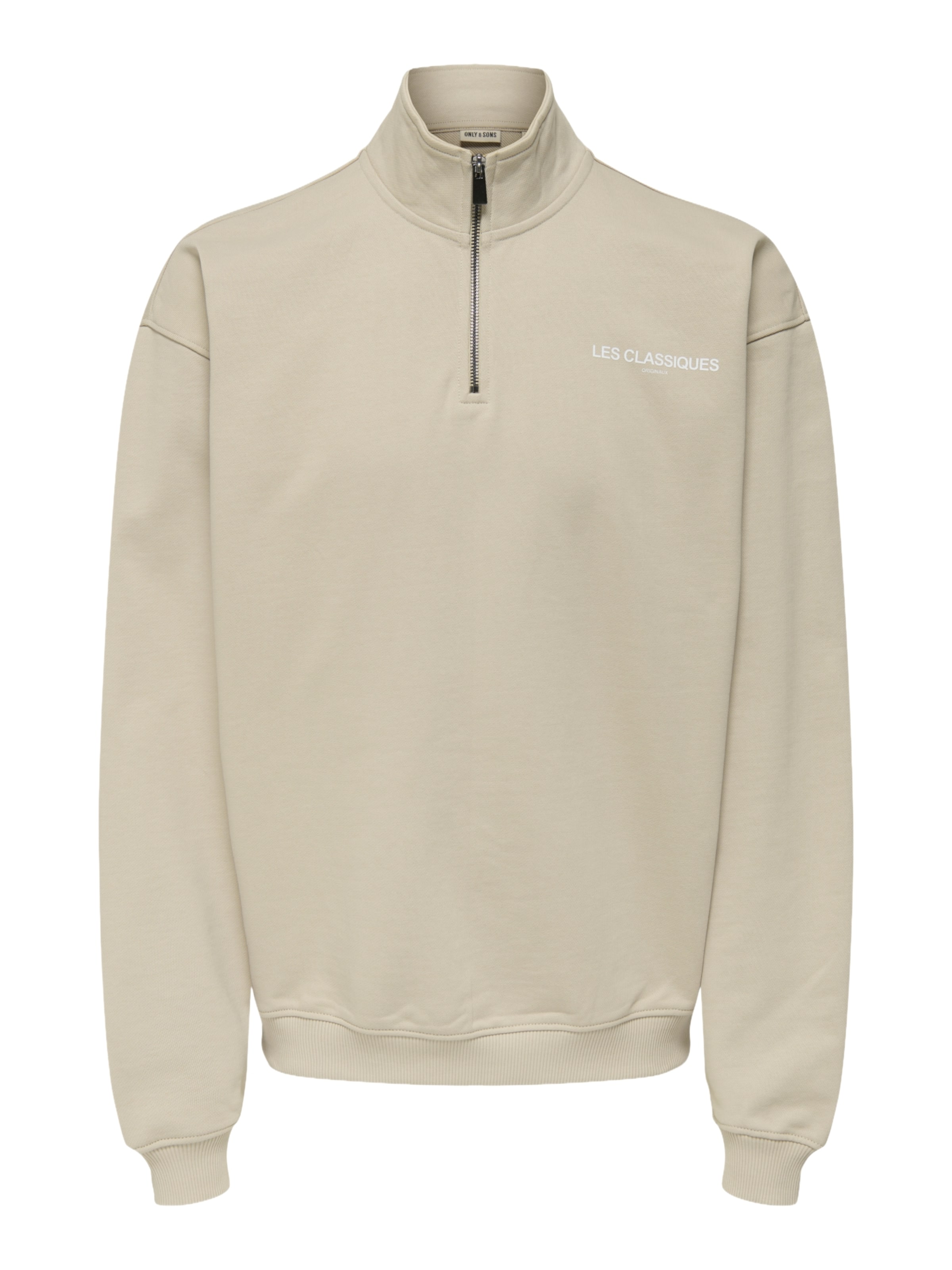 Only & Sons Sweatshirt 'LES CLASSIQUES' in Beige: front