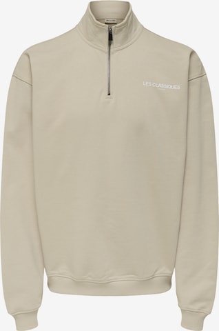 Sweat-shirt 'LES CLASSIQUES' Only & Sons en beige : devant