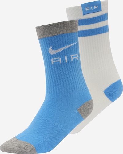 NIKE Chaussettes de sport 'Everyday Essentials' en bleu / gris chiné / blanc, Vue avec produit