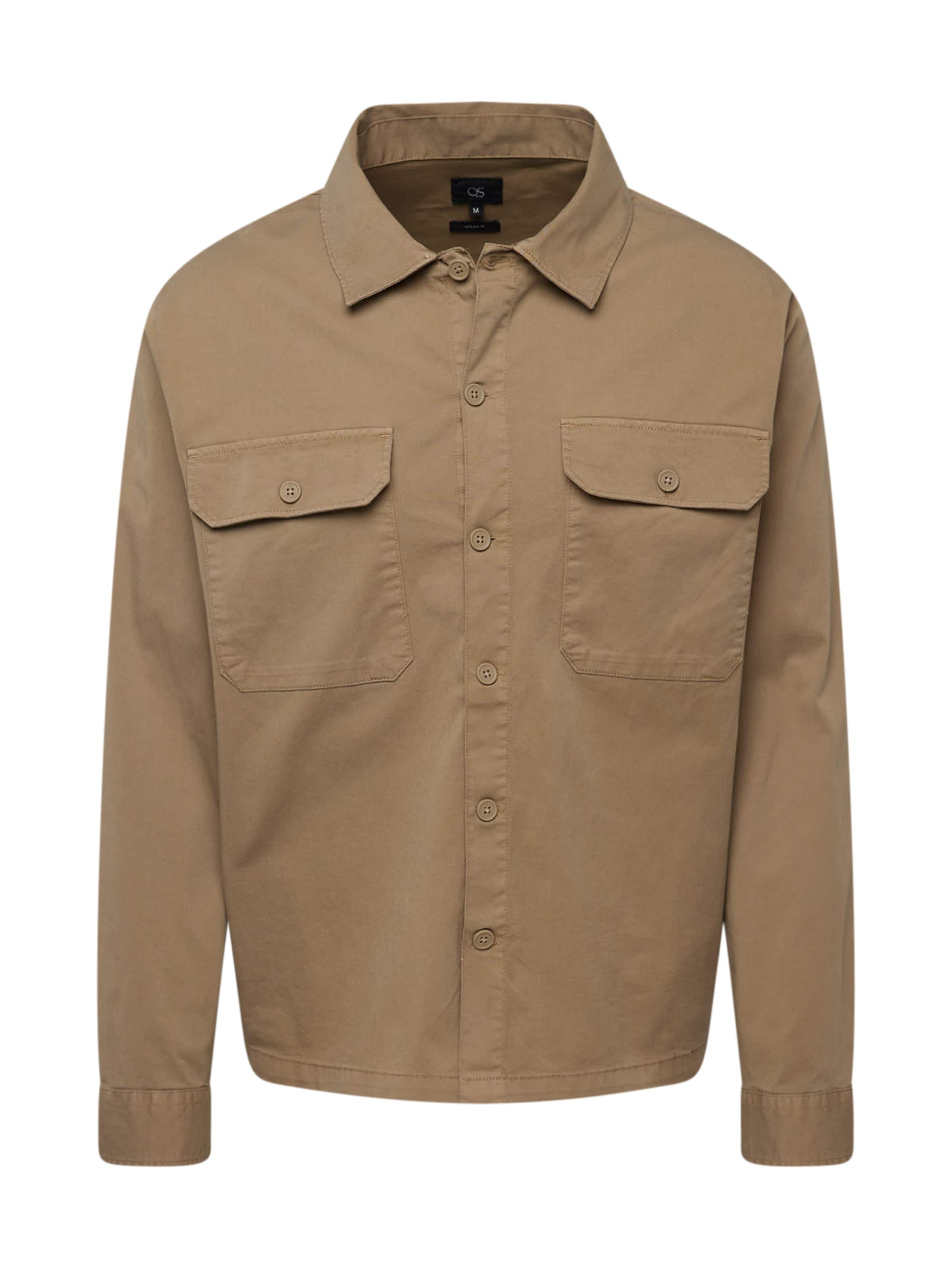 QS Overhemd in Bruin: voorkant