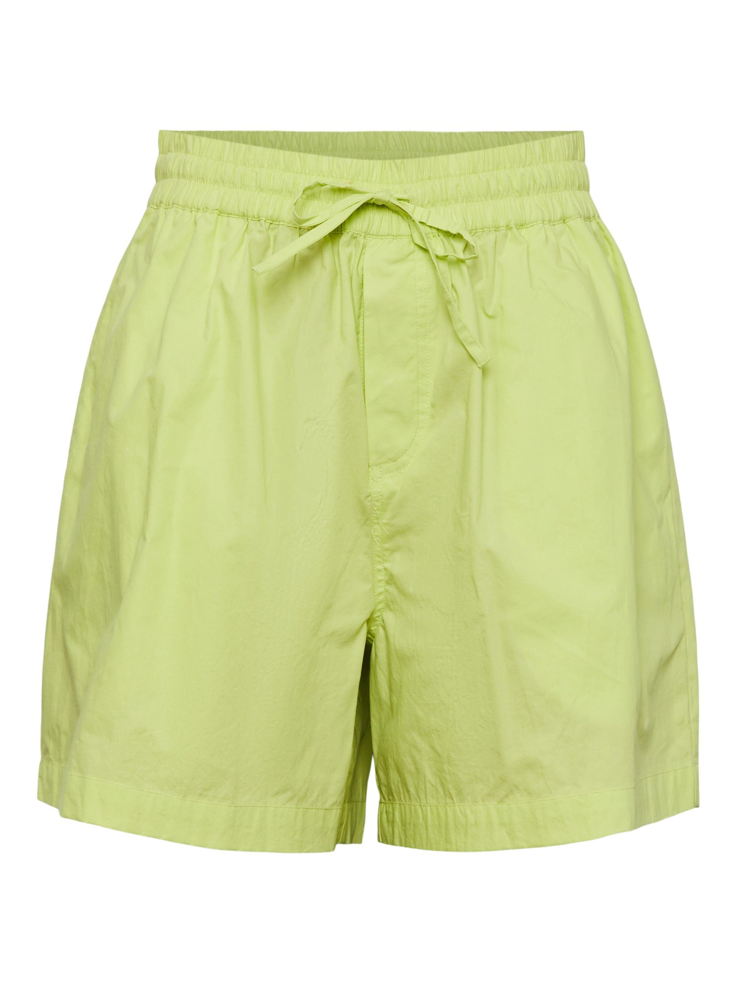 PIECES Широка кройка Панталон 'Ava' в зелено: отпред