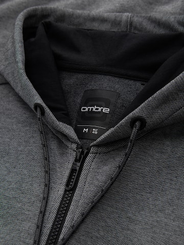 Ombre Sweatvest 'OM-SSZP-0191' in Zwart