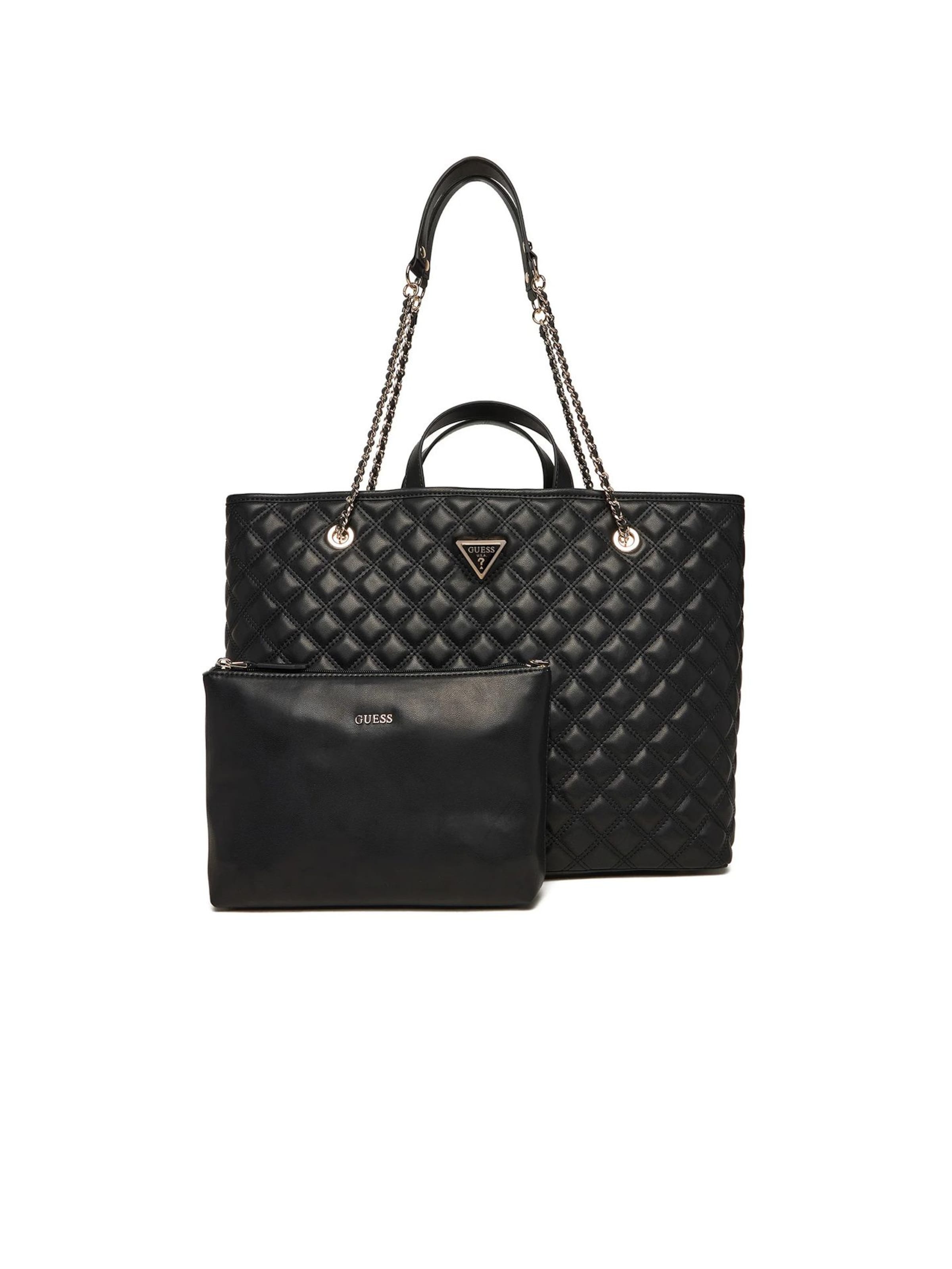 GUESS Handtas 'Giully Ii Large 2 In 1 Tote' in Zwart: voorkant