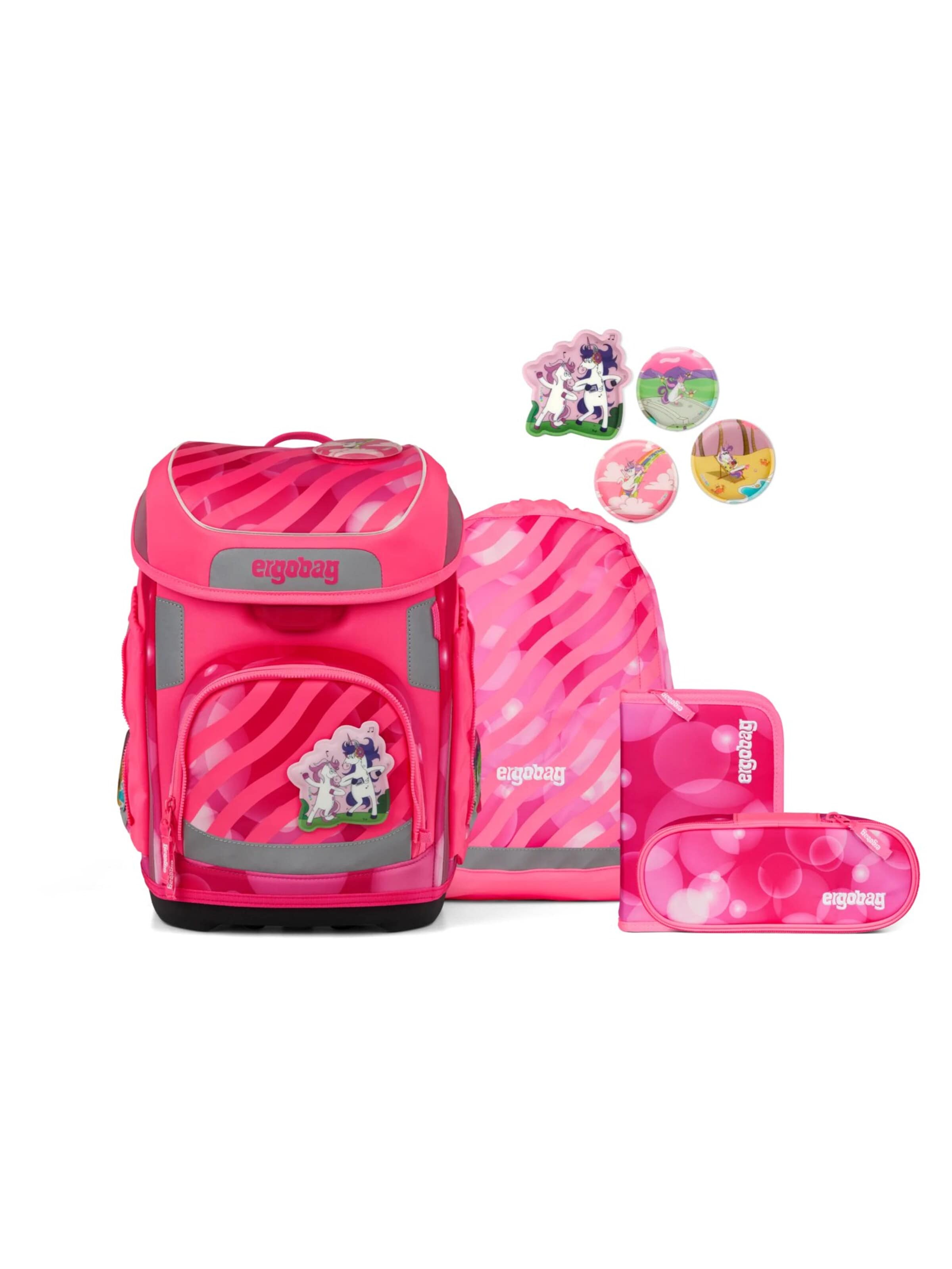 ergobag Backpack 'Schulranzen-Set cubo Set' in Pink: front