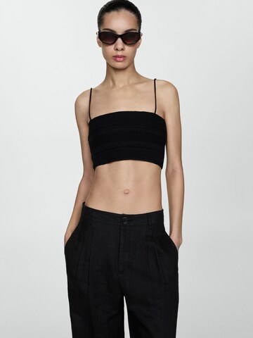 MANGO Top 'CHERRY' in Black: front