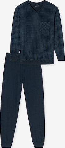 SCHIESSER Pyjama lang 'Comfort Essentials' in Blau: Vorderseite