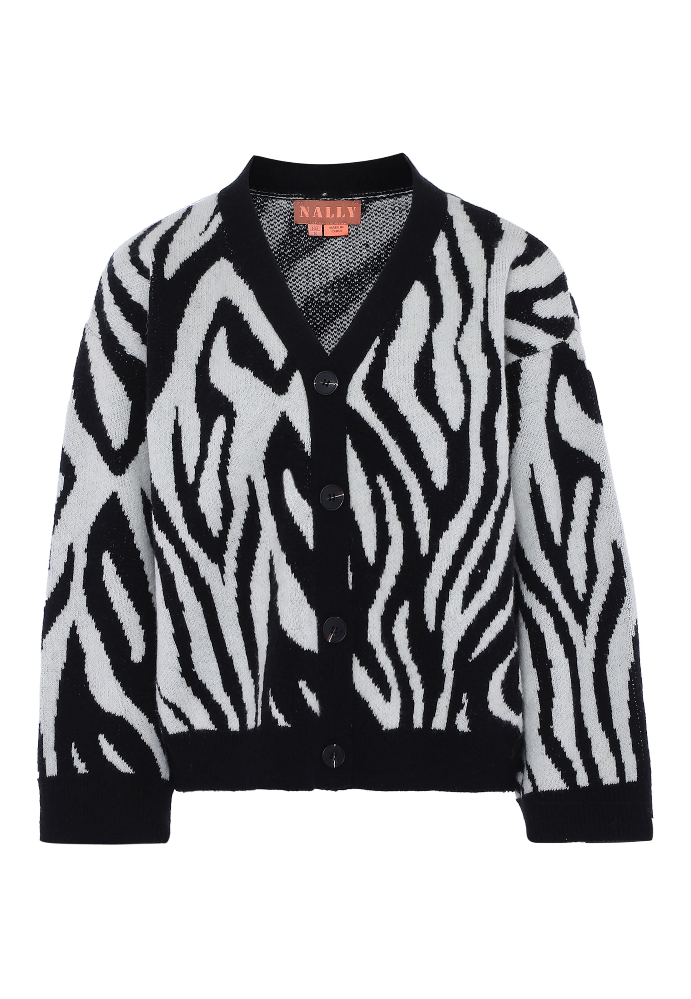 NALLY Strickjacke in Schwarz: Vorderseite