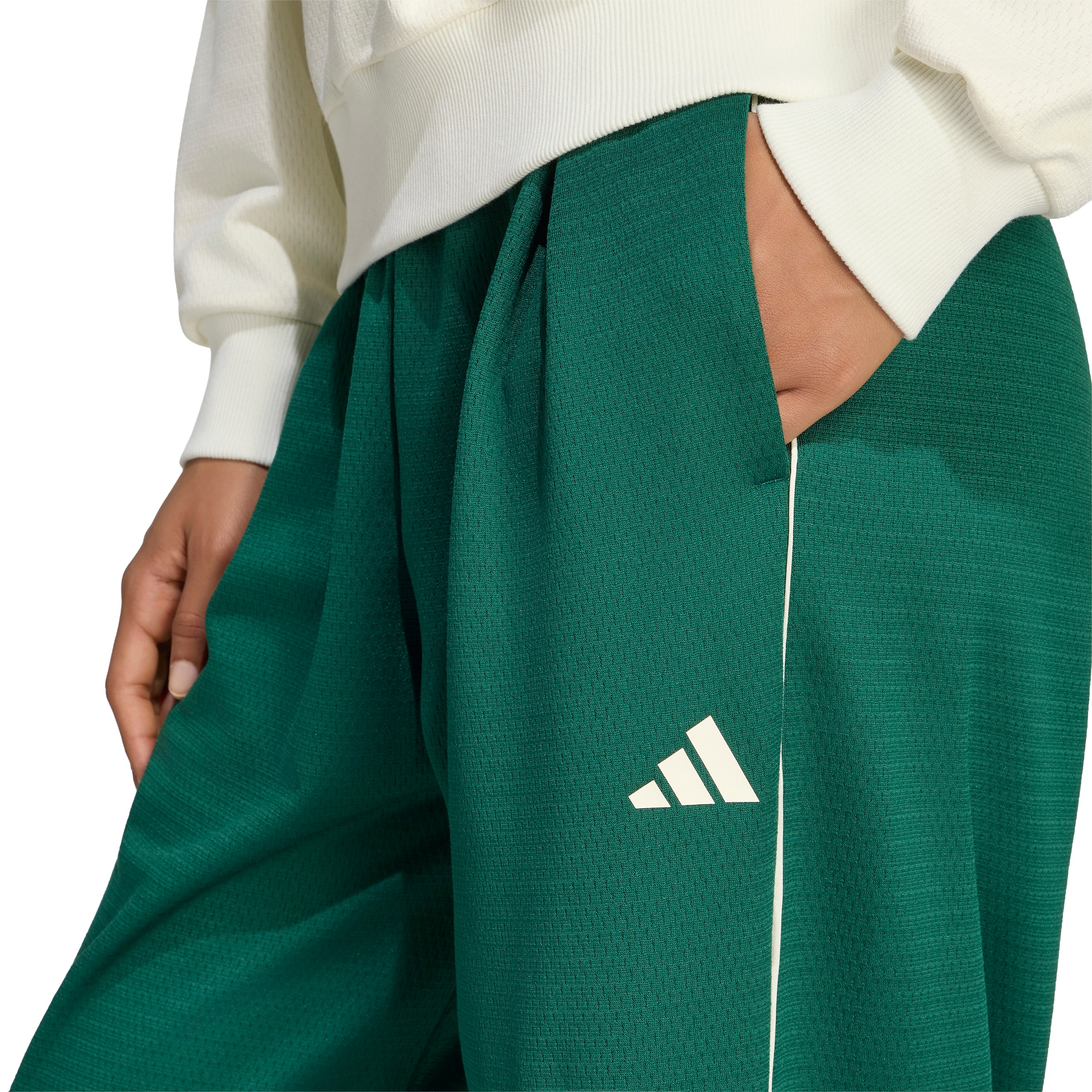 Wide leg Pantaloni sport de la ADIDAS SPORTSWEAR pe verde