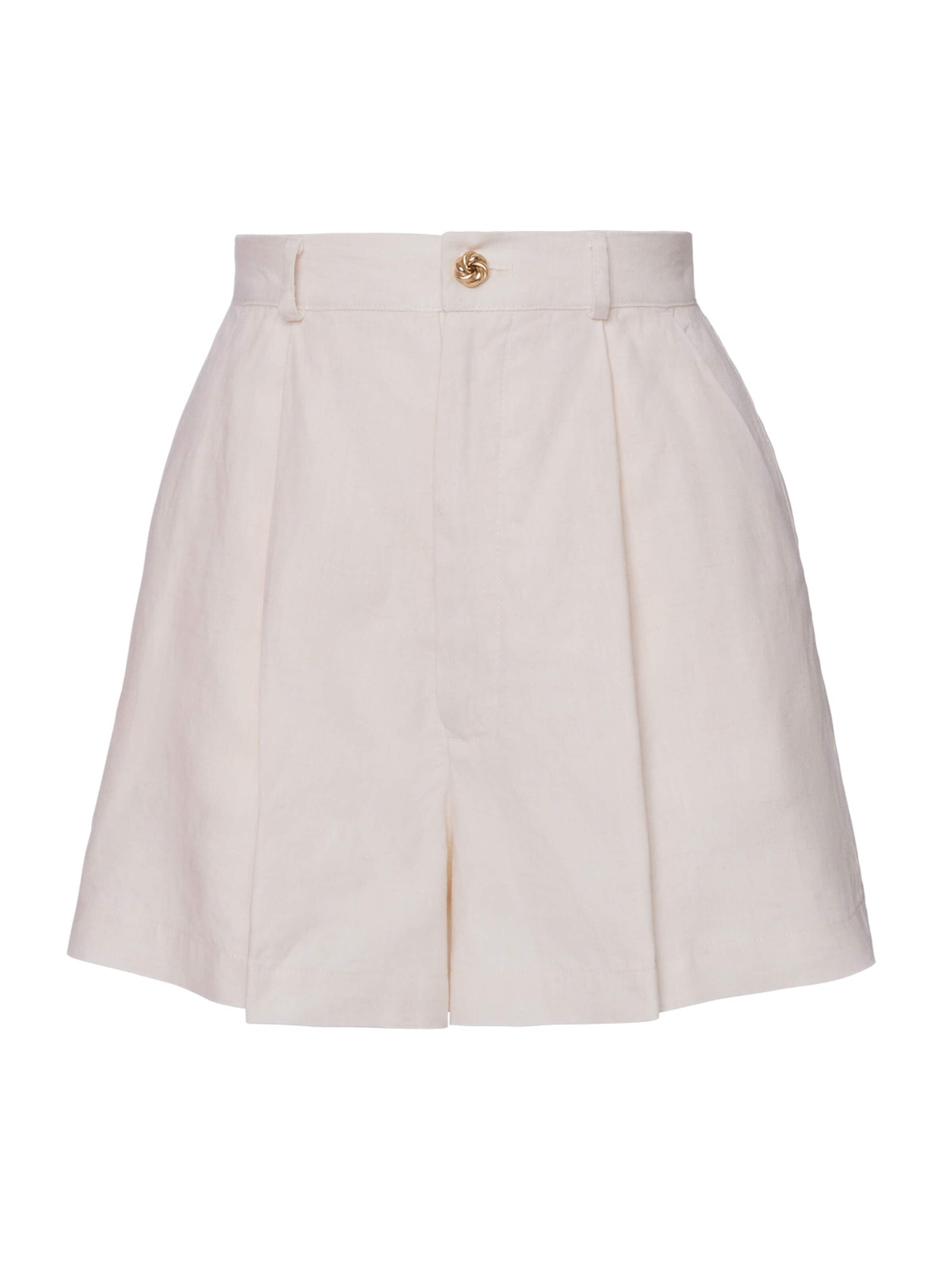 Regular Pantalon à pince 'Mia' Anse Victorin en beige : devant