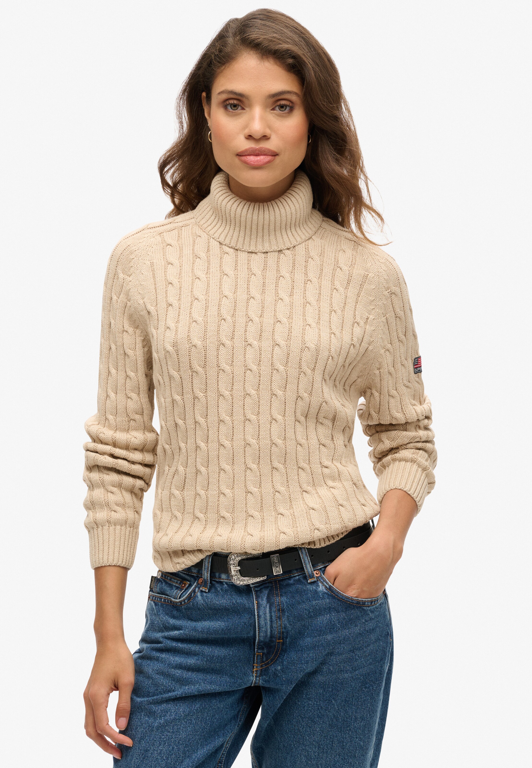 Superdry Trui in Beige: voorkant