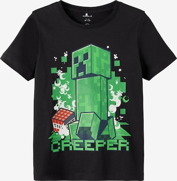 NAME IT T-Shirt 'Manu Minecraft' in Schwarz: predná strana
