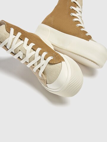 Pull&Bear High-Top Sneakers in Beige