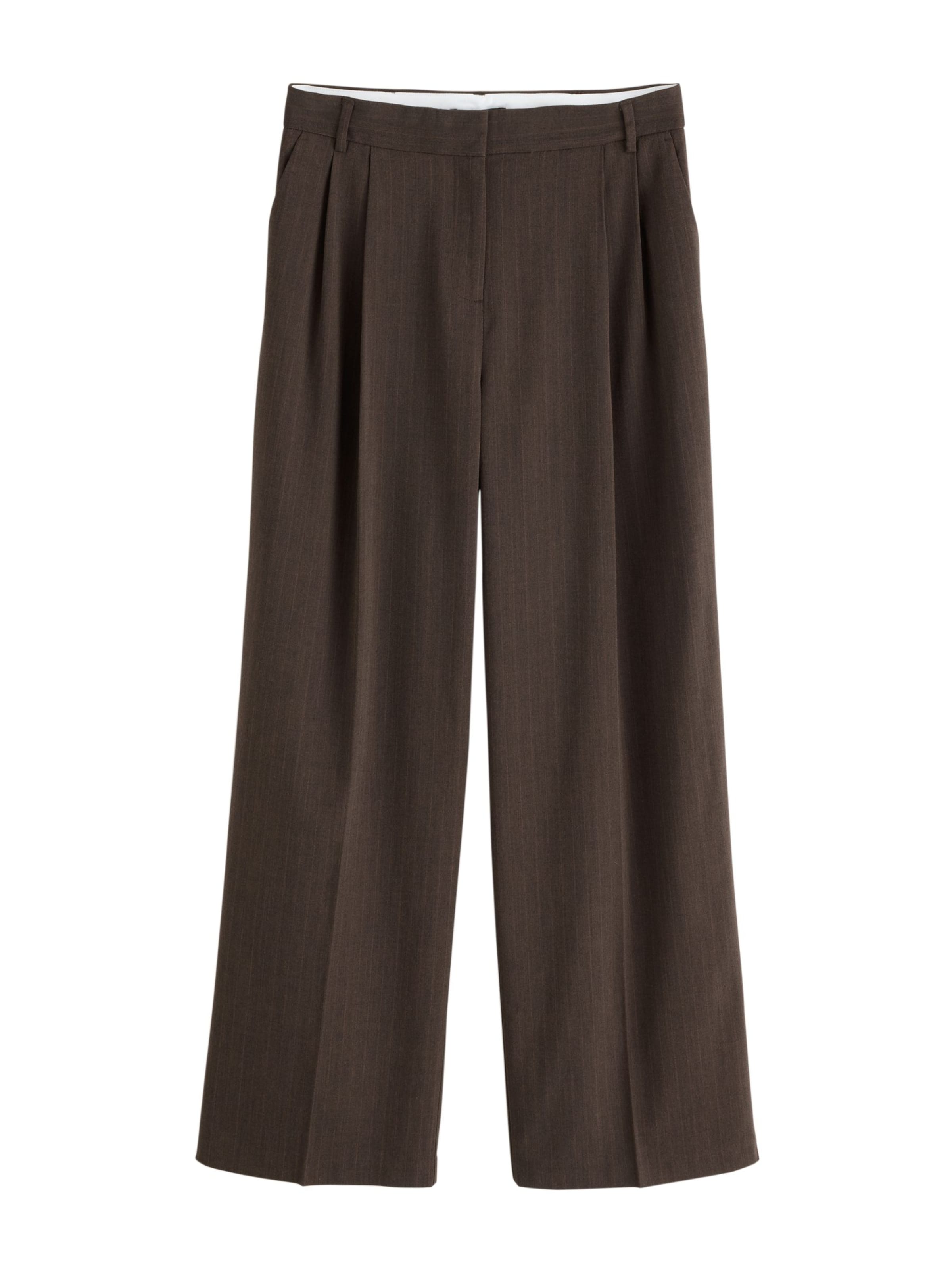 Wide leg Pantaloni con pieghe di Next in marrone: frontale