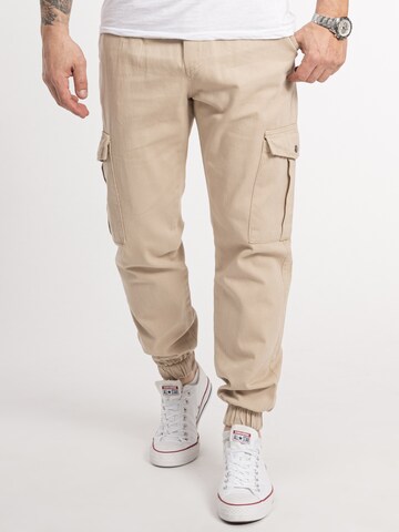 Rock Creek Tapered Cargo Pants in Beige: front