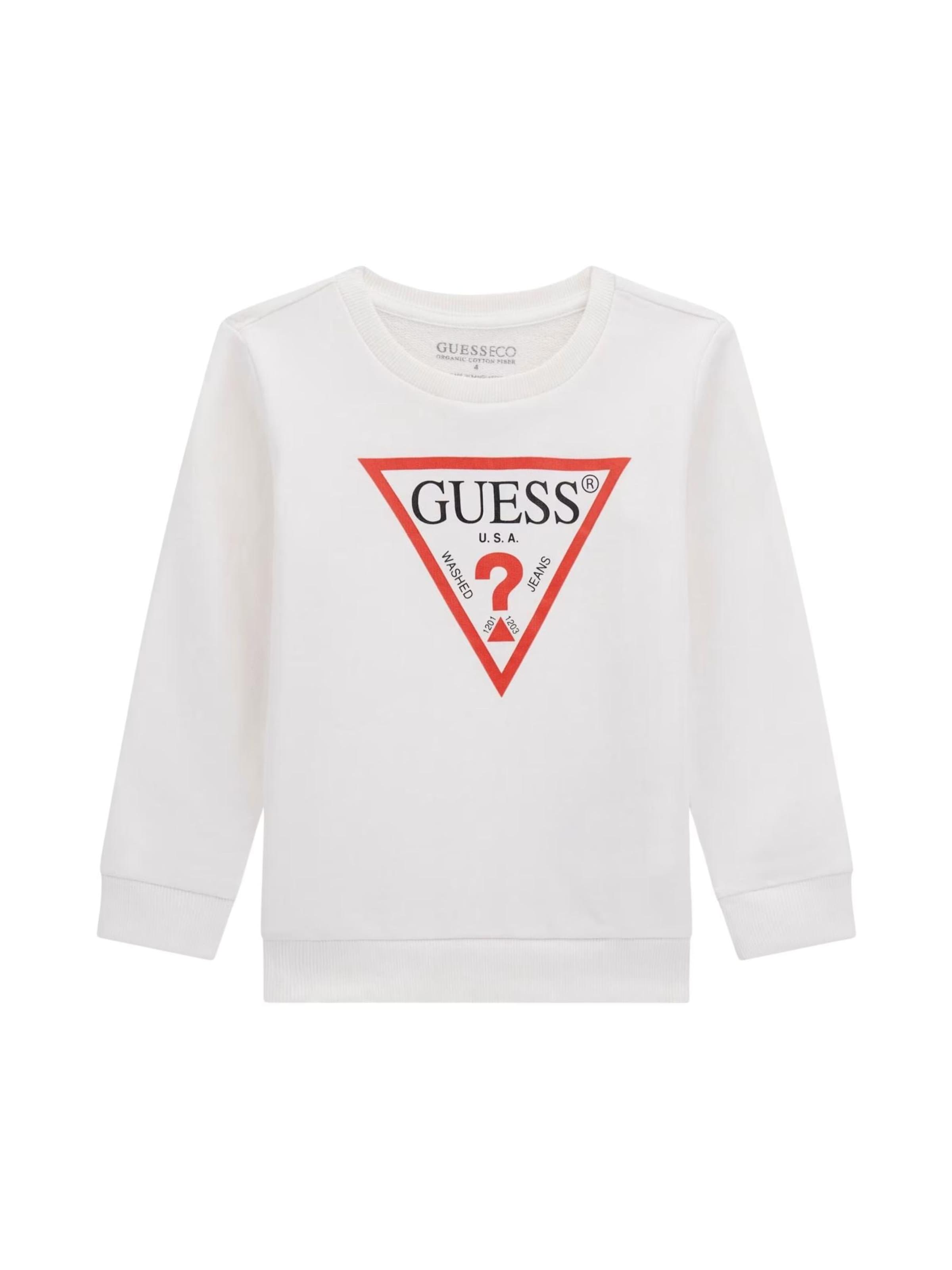 GUESS KIDS Sweatshirt in Wit: voorkant