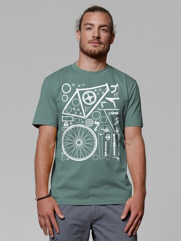 Watapparel Shirt ' Fahrradteile ' in Green: front