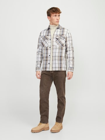 JACK & JONES Comfort fit Overhemd 'Roy' in Bruin