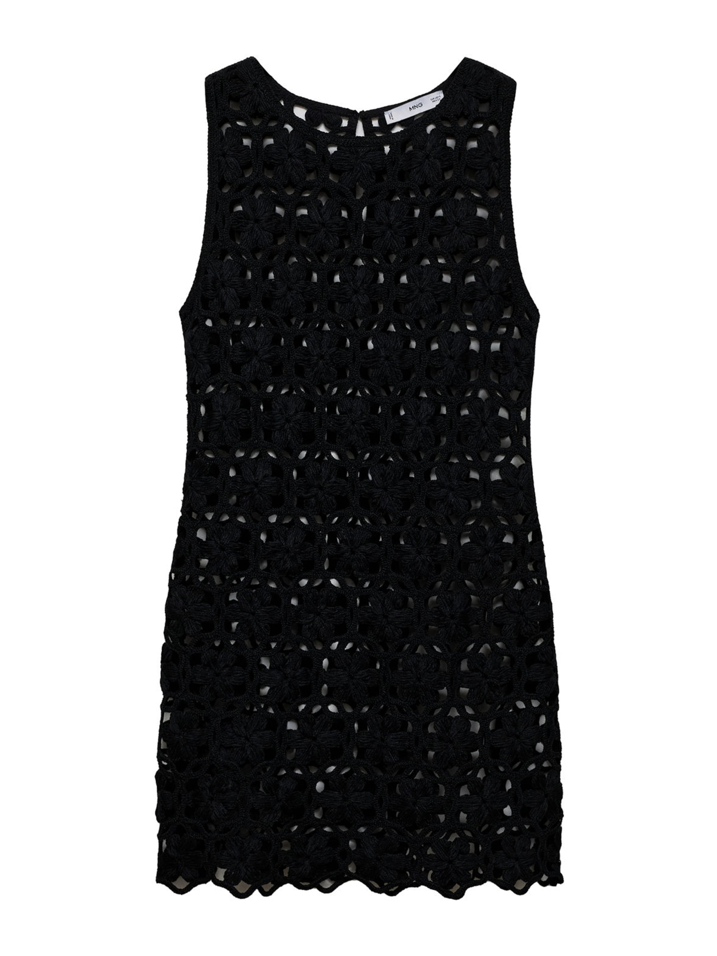 MANGO Úpletové šaty 'Honolulu' – černá: přední strana