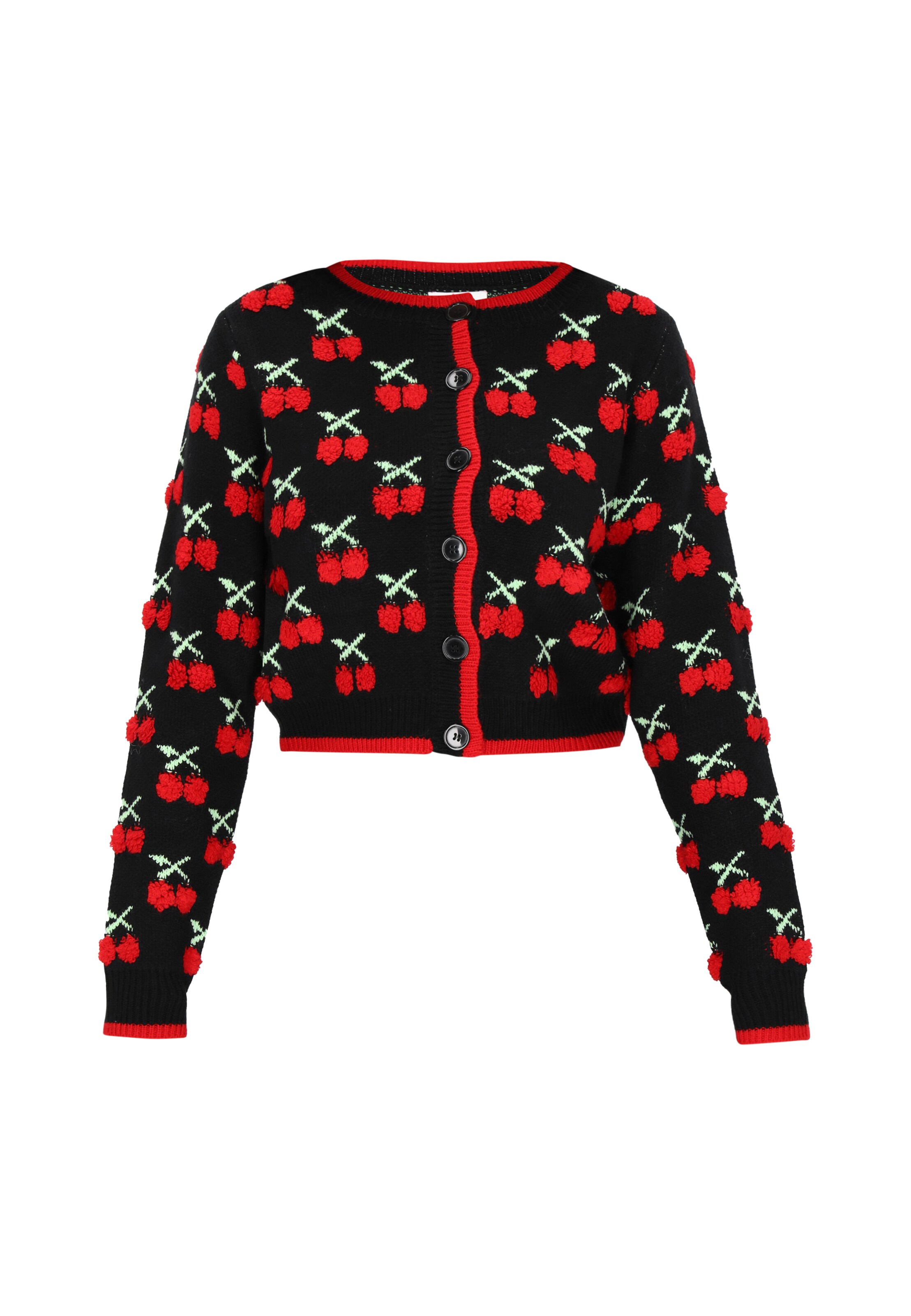 MYMO Kardigán 'Young Fashion' - zelená / červená / čierna, Produkt