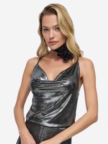 No Matter What Top in Silber: Vorderseite