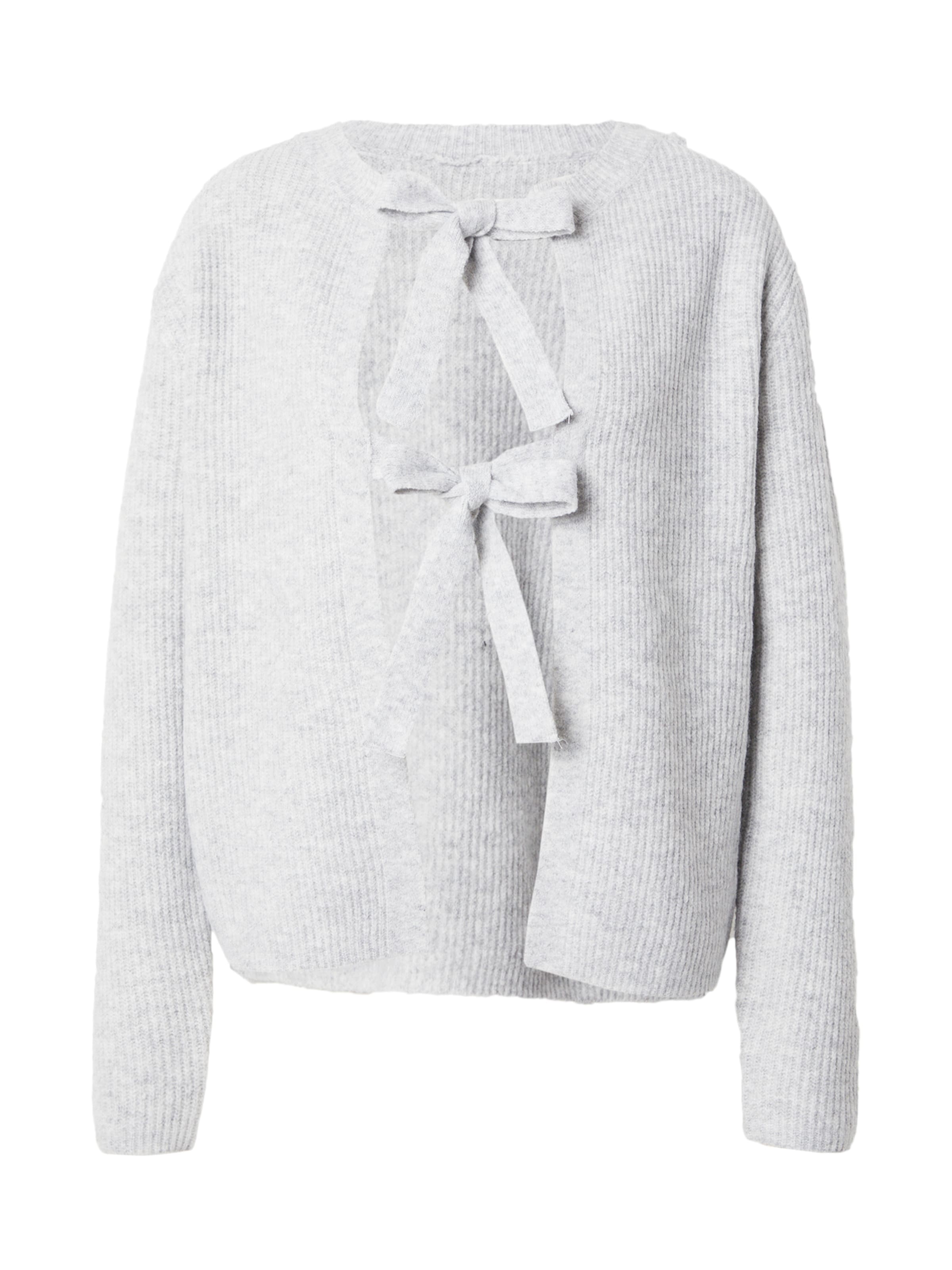 PIECES Pletena jopa 'SILLY' | siva barva: sprednja stran