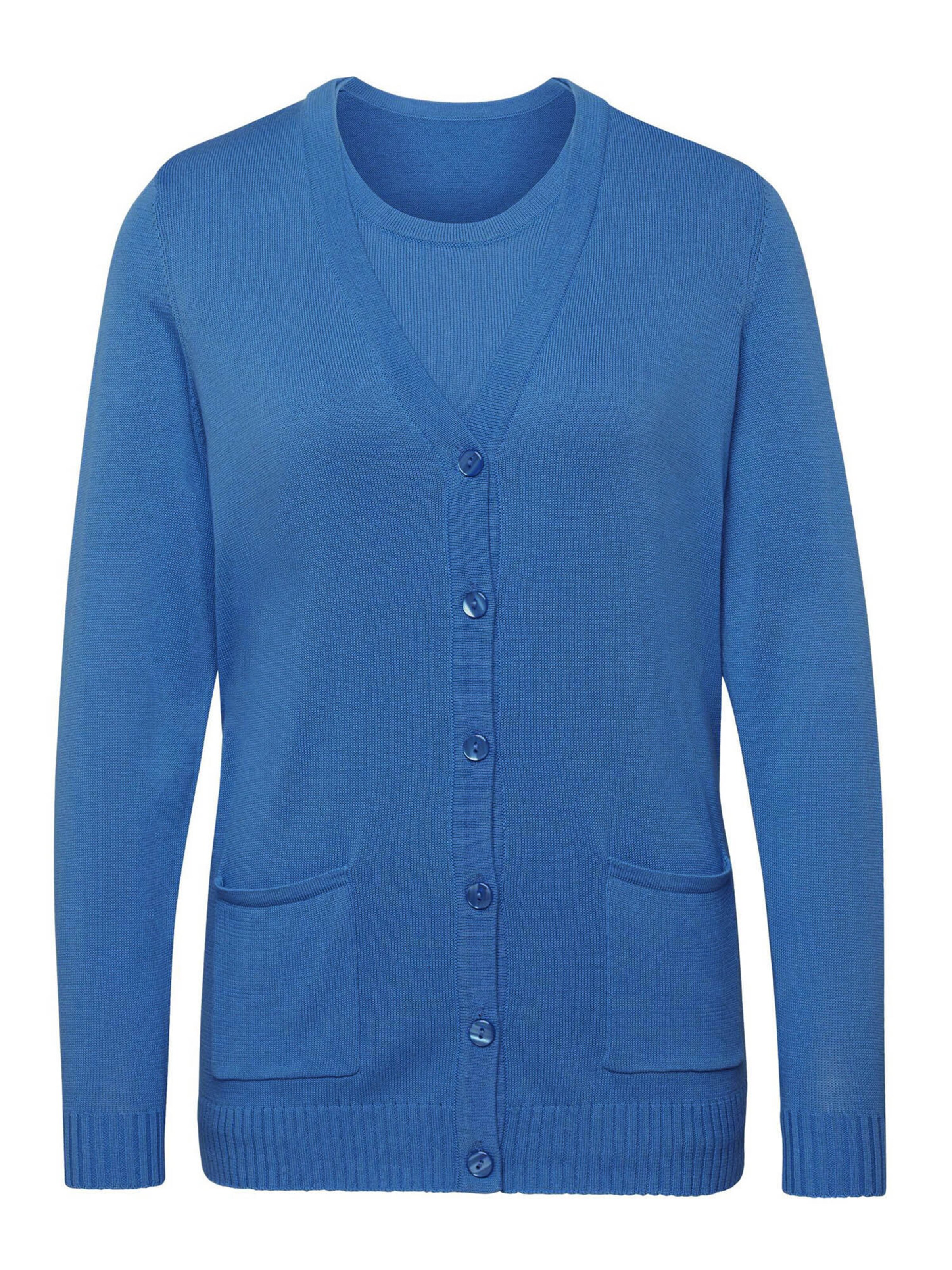 Goldner Pullover in Blau: Vorderseite