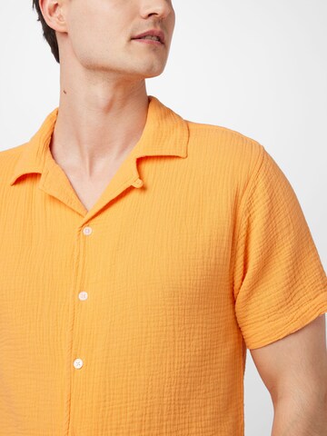 Kronstadt Regular fit Button Up Shirt 'Cuba' in Orange