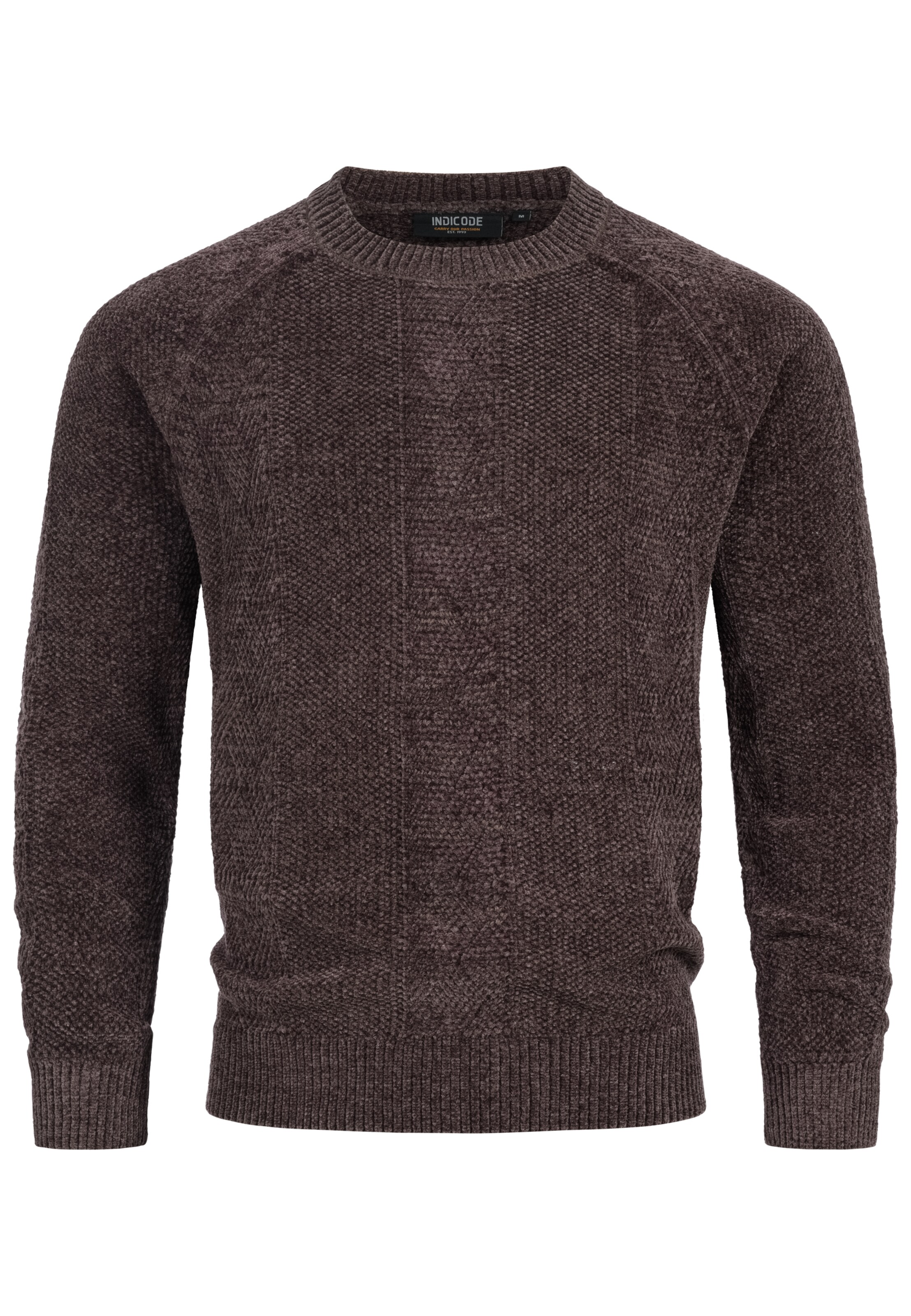 INDICODE JEANS Trui 'INOlio' in Bruin: voorkant