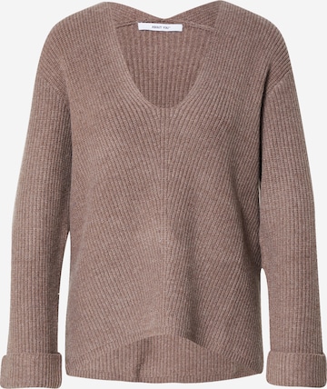 ABOUT YOU Sweater 'Tamara' in Brown: front