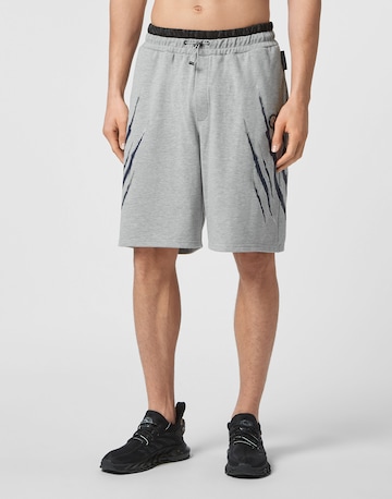 Plein Sport Loose fit Trousers 'Scratch' in Grey: front