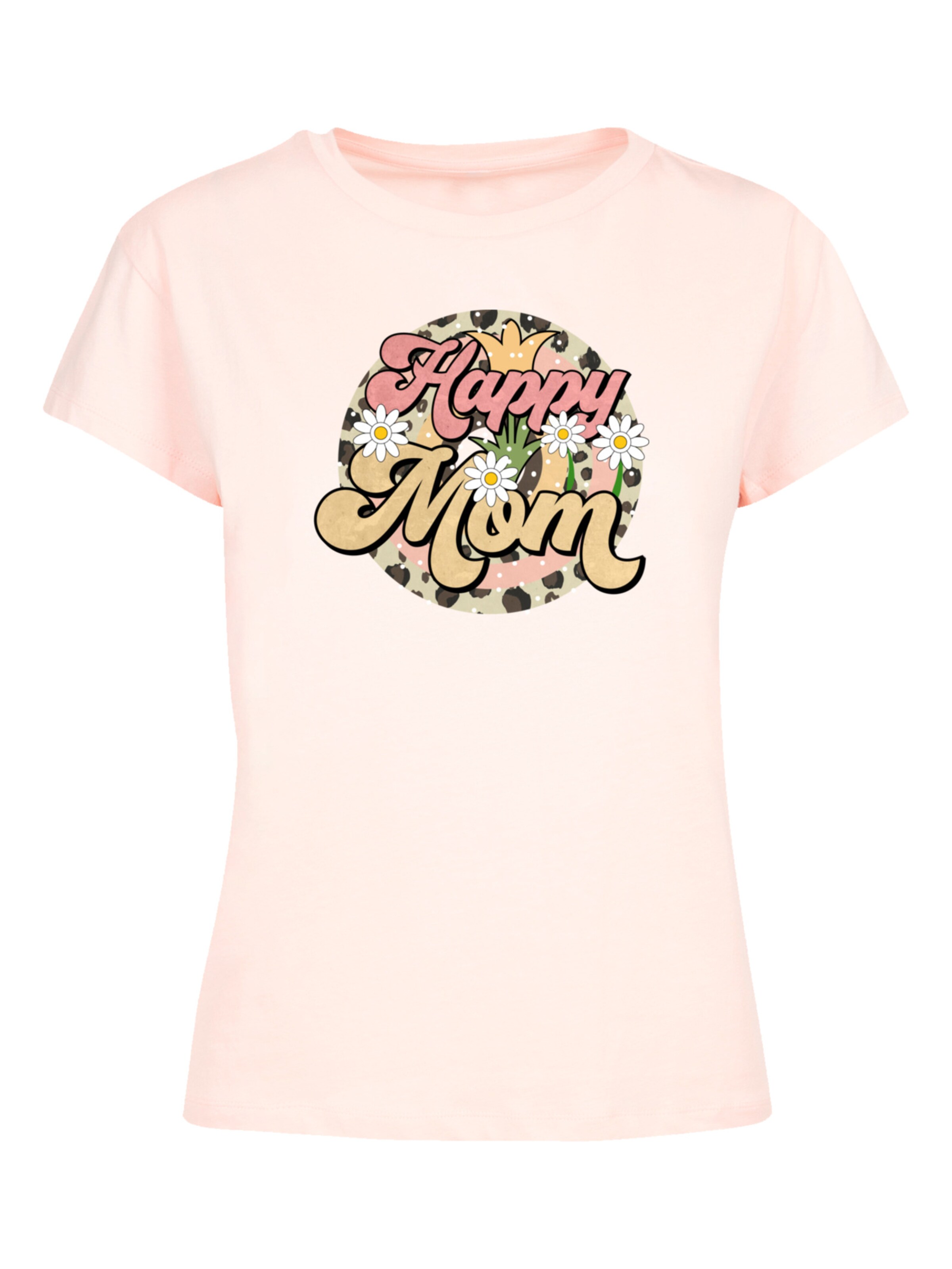 F4NT4STIC T-Shirt 'Mothers Day Floral Design Happy Mom Motherhood Appreciation' in gelb / pink, Produktansicht