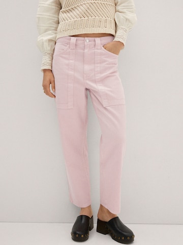 Regular Pantalon 'Alessia' MANGO en rose : devant