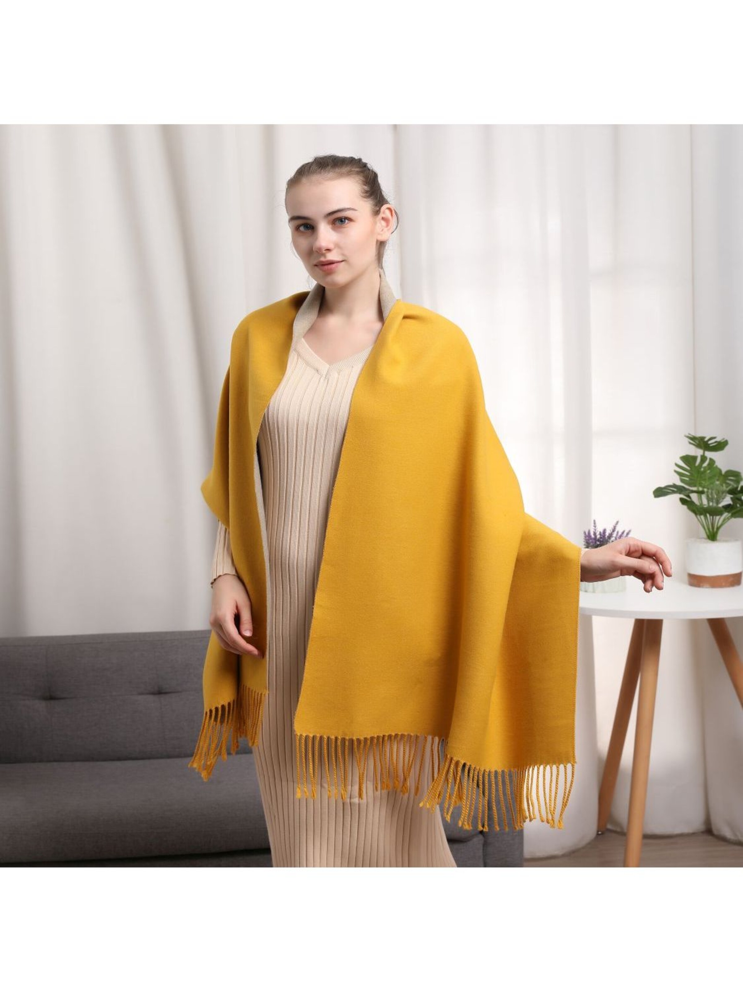 alberto cabale Scarf 'Recto-Verso' in Yellow