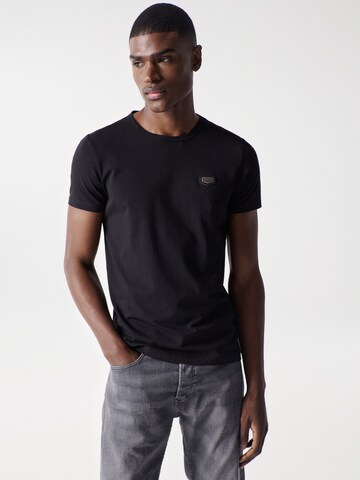 Salsa Jeans T-shirt 'Palm Beach' in Schwarz: Vorderseite