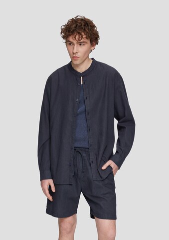 QS Regular fit Риза в синьо: отпред