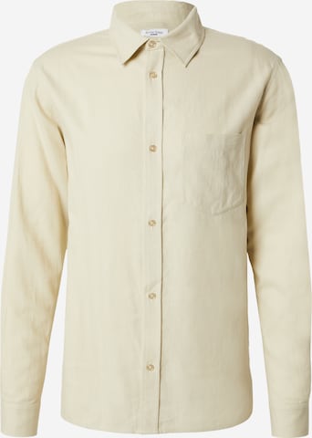 ABOUT YOU x Kevin Trapp Regular fit Button Up Shirt 'Mattis' in Beige: front