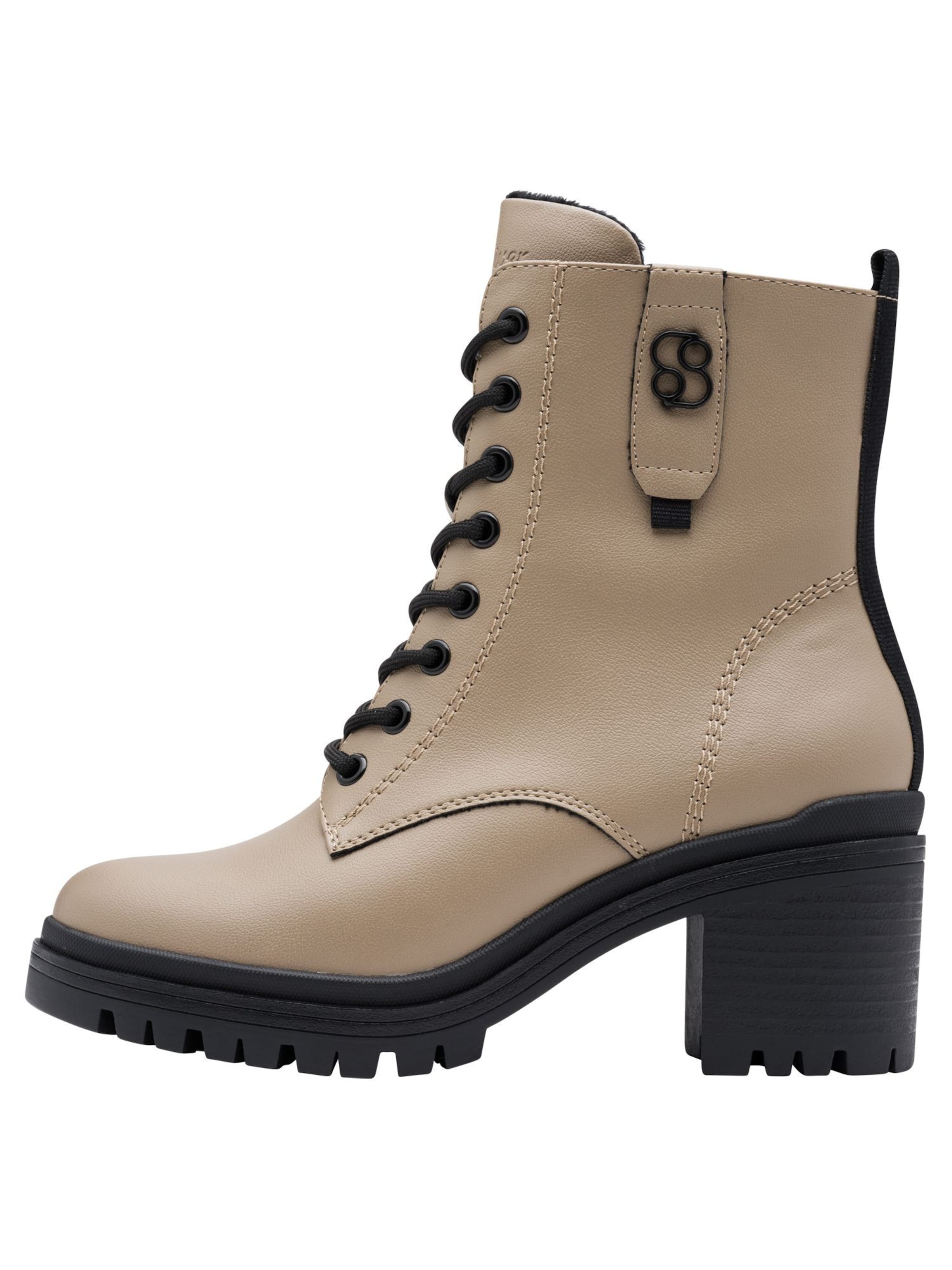 Stivaletto stringato di s.Oliver in beige: frontale