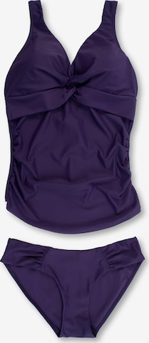 petit amour T-Shirt Tankini 'Audrey' värissä lila: etupuoli