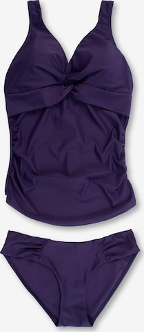 petit amour T-shirt Tankini 'Audrey' in Purple: front