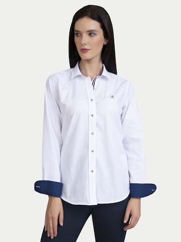 Sir Raymond Tailor Blouse 'Labe' in Wit: voorkant