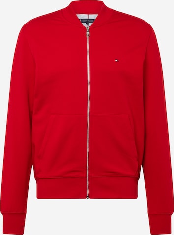 TOMMY HILFIGER Zip-Up Hoodie in Red: front