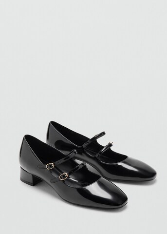 MANGO Ballet Flats with Strap 'Paralel' in Black