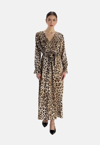 Elara Jurk in Bruin: voorkant