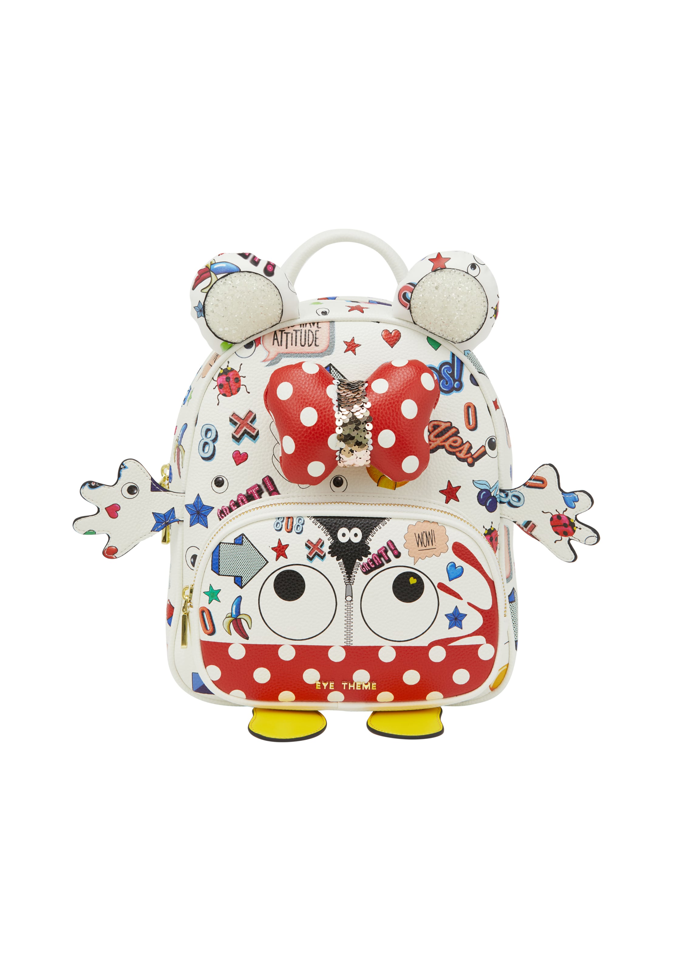 MYMO Batoh 'Pop Eyetheme' - modrá / žltá / červená / biela, Produkt