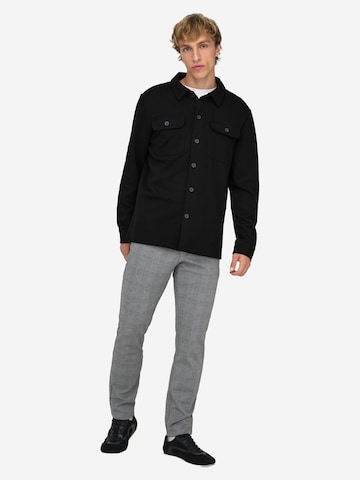 Only & Sons Regular fit Button Up Shirt 'Newkodyl' in Black