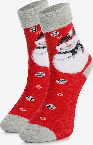 Crea Socks Sukat 'Weihnachten Santa' värissä punainen: etupuoli