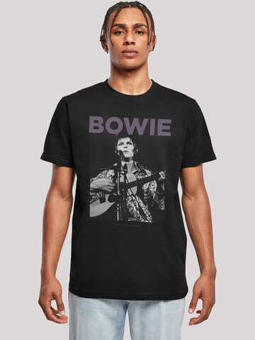 F4NT4STIC Shirt 'David Bowie Rock Poster' in Zwart: voorkant