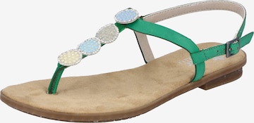 Rieker T-Bar Sandals in Green: front