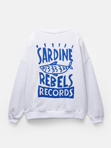 Pull&Bear Sweatshirt 'PACIFIC SARDINE' in Grijs